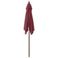 Parasol met houten paal 198x198x231 cm bordeauxrood 4