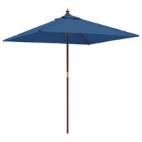Parasol met houten paal 198x198x231 cm azuurblauw 2