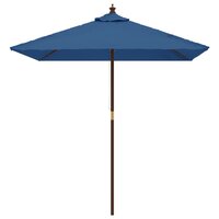 Parasol met houten paal 198x198x231 cm azuurblauw 3