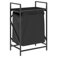 Wasmand 1 vak met plank zwart eikenkleurig 2