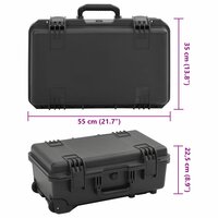Flightcase draagbaar 55x35x22,5 cm PP zwart 8