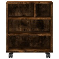 Printerkastje met wielen 41x32x48 cm gerookt eikenkleurig 5