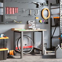 Werkbank rechthoekig 100x60x81,5 cm massief eikenhout 3