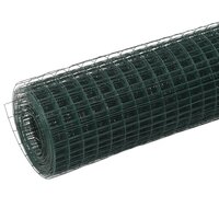 Kippengaas 25x0,5 m staal met PVC coating groen 2