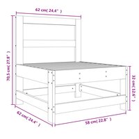 Tuinmiddenbank massief grenenhout wit 7