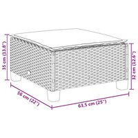Tuinkruk met kussen 63,5x56x32 cm poly rattan zwart 8