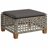 Tuinkruk met kussen 63,5x56x32 cm poly rattan grijs 2