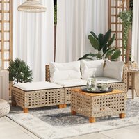 Tuinkruk met kussen 63,5x56x32 cm poly rattan beige 3