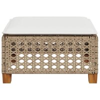 Tuinkruk met kussen 63,5x56x32 cm poly rattan beige 4