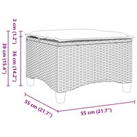 Tuinkrukken met kussens 2 st 55x55x36 cm poly rattan bruin 8