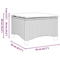 Tuinkrukken met kussens 2 st 55x55x36 cm poly rattan grijs 8