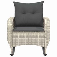 Tuinschommelstoel met kussens poly rattan lichtgrijs 4