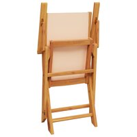 3-delige Bistroset stof en massief hout beige 7