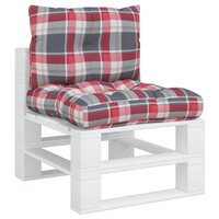 Palletkussens 2 st stof ruitpatroon rood 3