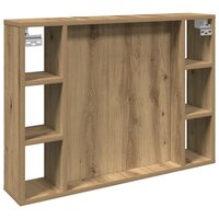 Spiegelkast met LED 76x15x55 cm bewerkt hout artisanaal eiken 8