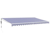 Luifel automatisch uitschuifbaar 5x3 m blauw en wit 2