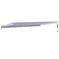 Luifel automatisch uitschuifbaar 5x3 m blauw en wit 5