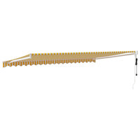 Luifel automatisch uitschuifbaar 5x3 m geel en wit 5