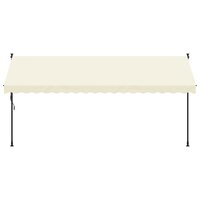 Luifel uittrekbaar 400x150 cm stof en staal cr&egrave;mekleurig 3