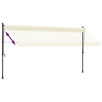 Luifel uittrekbaar 400x150 cm stof en staal cr&egrave;mekleurig 6