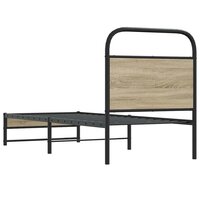 Bedframe zonder matras bewerkt hout gerookt eiken 75x190 cm 7