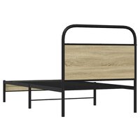 Bedframe zonder matras bewerkt hout sonoma eikenkleur 75x190 cm 7