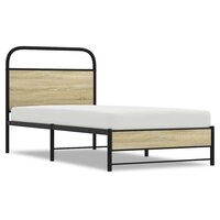 Bedframe zonder matras bewerkt hout sonoma eikenkleur 75x190 cm 2