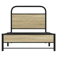 Bedframe zonder matras bewerkt hout sonoma eikenkleur 75x190 cm 5