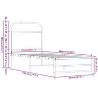 Bedframe zonder matras bewerkt hout bruin eikenkleur 75x190 cm 9