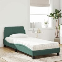 Bed met matras fluweel donkergroen 80x200 cm 3