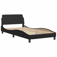 Bed met matras kunstleer zwart 100x200 cm 4