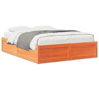 Bed met matras massief grenenhout wasbruin 140x190 cm 2