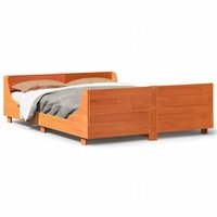 Bed met matras massief grenenhout wasbruin 140x190 cm 2