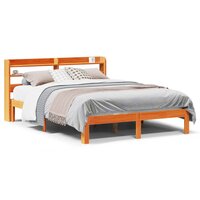 Bed met matras massief grenenhout wasbruin 140x190 cm 2