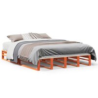 Bed met matras massief grenenhout wasbruin 140x190 cm 2