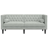 Tweezitsbank Chesterfield-stijl en bolsters fluweel lichtgrijs 4
