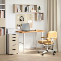 Bureaublad rechthoekig 100x50x2,5 cm eikenhout lichtbruin 3