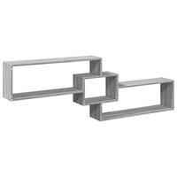 Wandkast 158x18x53 cm bewerkt hout grijs sonoma eikenkleurig 6