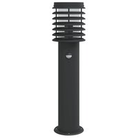 Buitenvloerlampen 3 st met sensors roestvrijstaal zwart 4