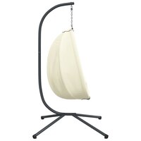 Hangstoel met standaard stof en staal beige 5