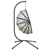 Hangstoel met standaard rattan en staal beige 5