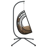 Hangstoel met standaard rattan en staal taupe 5