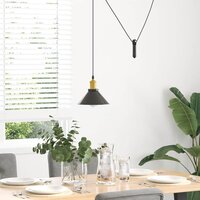 Hanglamp in hoogte verstelbaar E27 &Oslash;22 cm metaal glanzend zwart 3