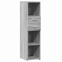 Hoge kast 30x42,5x124 cm bewerkt hout grijs sonoma eikenkleur 2