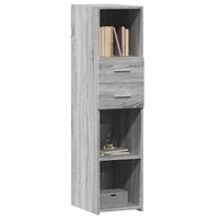 Hoge kast 30x42,5x124 cm bewerkt hout grijs sonoma eikenkleur 3