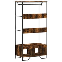 Kledingkast 90x50x180 cm bewerkt hout gerookt eikenkleurig 6