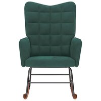 Schommelstoel fluweel donkergroen 4