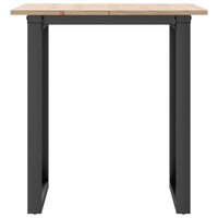 Eettafel O-frame 70x70x75 cm massief grenenhout en gietijzer 4