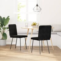 Eetkamerstoelen 2 st fluweel zwart 2