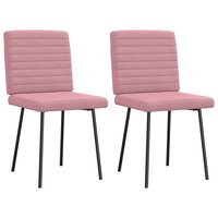Eetkamerstoelen 2 st fluweel roze 2